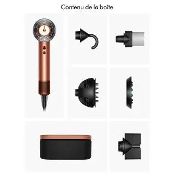 Sèche-cheveux Dyson Supersonic Nural Cheveux bouclés a frisés Édition Gifting 2025 Soie Ambrée - Daxaminus