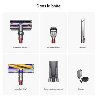 Aspirateur balai Dyson V15 Detect Absolute Gris et Violet - Daxaminus