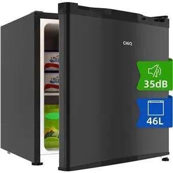 CHIQ CSD46D4 Mini réfrigérateur Bar 46 L en acier inoxydable, porte réversible, 35dB - Speedroxy